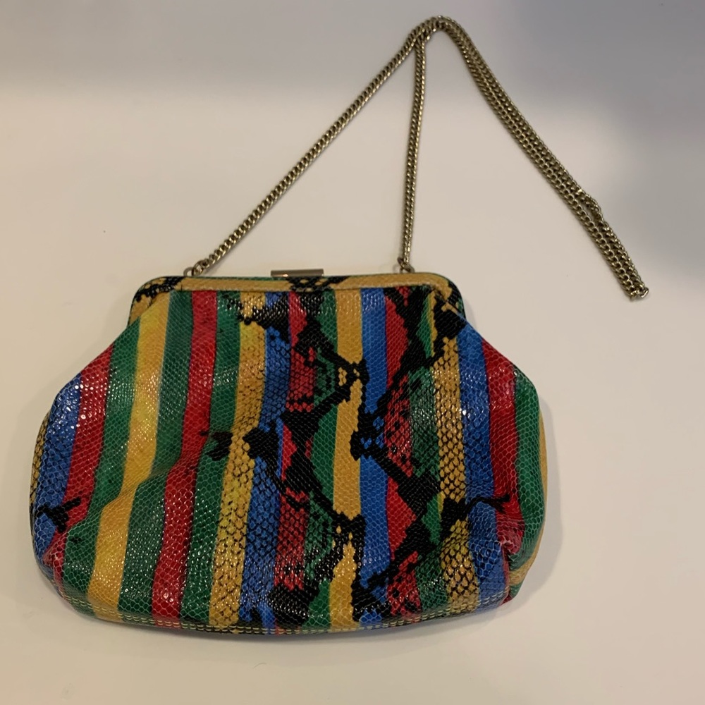 Clare V sissy multi colored reptile bag